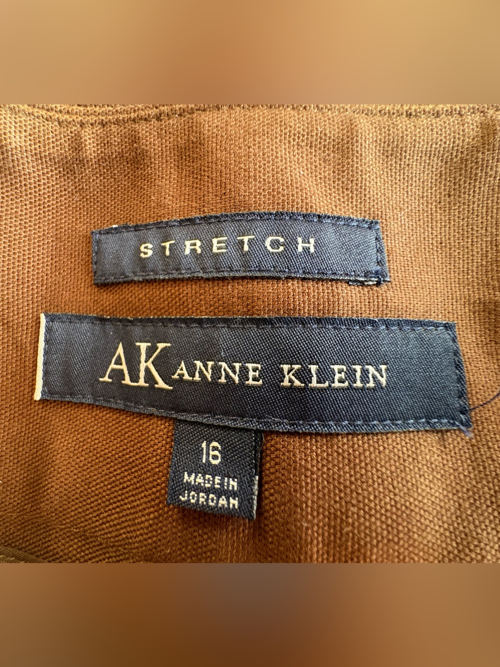 Ann Klein Brown Cropped Pants Side Zip High Waist Stretch Casual Office Size 16 - Picture 9 of 10